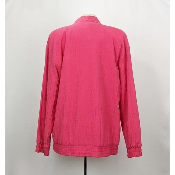 Vintage 80s Skirt Jacket Set Pink Oversize Midi Misses Size L XL - Picture 5 of 16